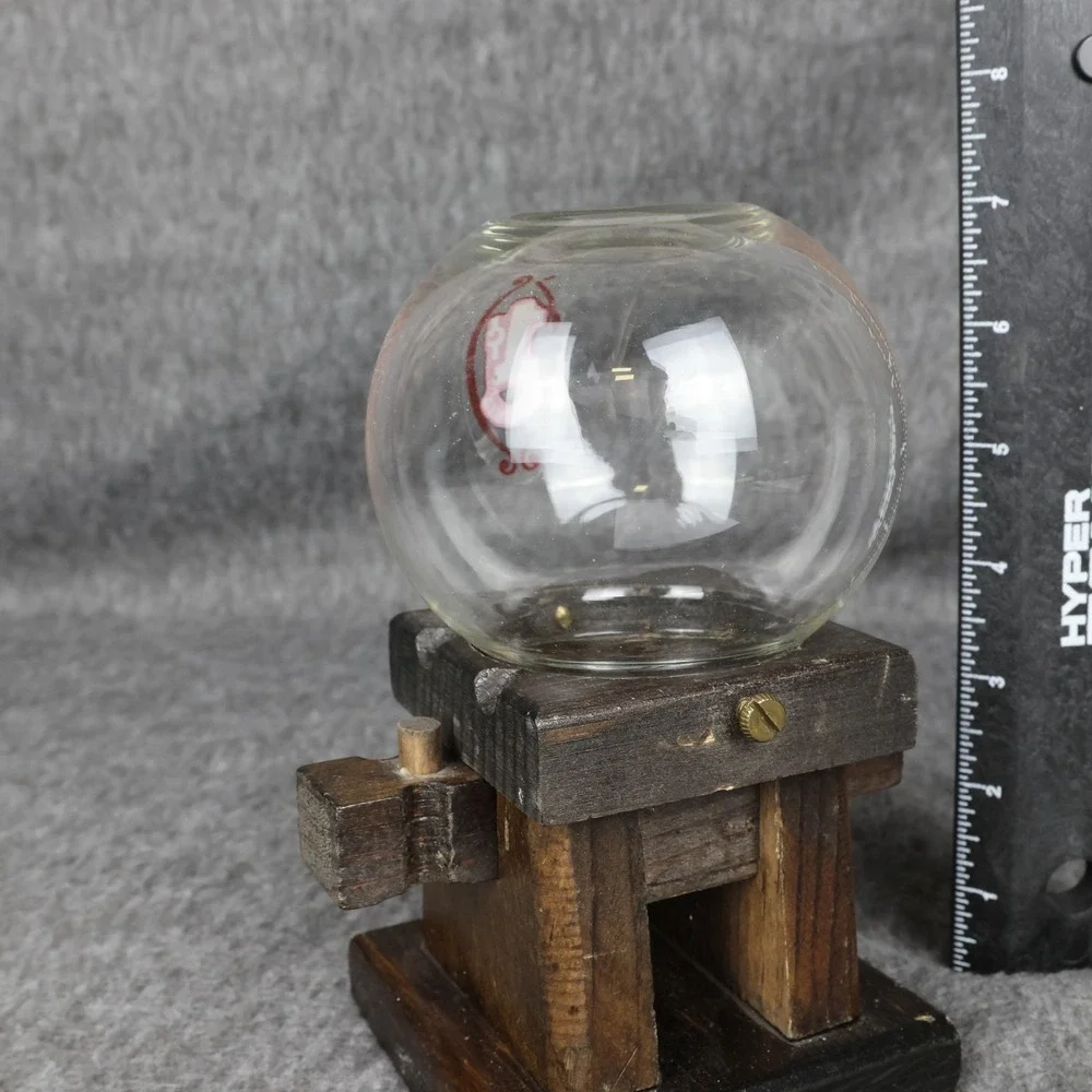 Vintage The Candy Man Wooden 1 Cent Gumball Machine Glass Globe USA Dispenser